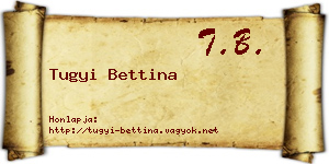 Tugyi Bettina névjegykártya